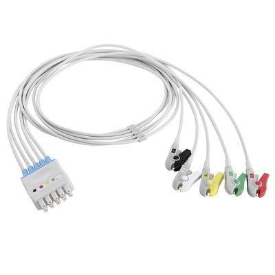 GEのヘルスケアのMarquette ECGのリード線412681-001 GEのダッシュ2500太陽8000 5つの鉛IECクリップ