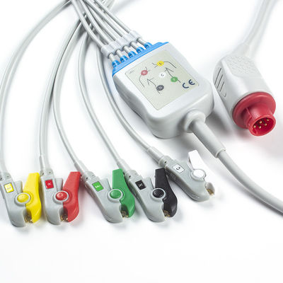 Bionet BM3/5 ECGのケーブルおよびリード線5の鉛IECは8PinコネクターECGケーブルを切る