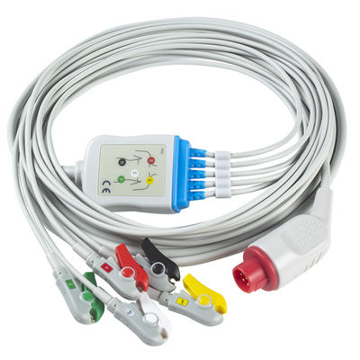 Bionet BM3/5 ECGのケーブルおよびリード線5の鉛IECは8PinコネクターECGケーブルを切る