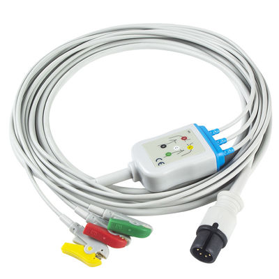 AAMI 6Pin ECGケーブルおよびリード線3の鉛IECクリップ コネクターECGケーブル