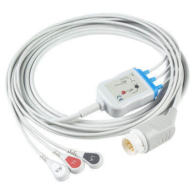 フィリップス8Pin ECGのケーブルおよびリード線3Lead M1735AのスナップECGケーブル