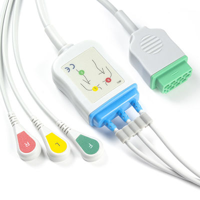 GE Marquette 2021141-002 2001292-001のECGのケーブルおよびリード線3の鉛IECのスナップ11pinのコネクターECGケーブル