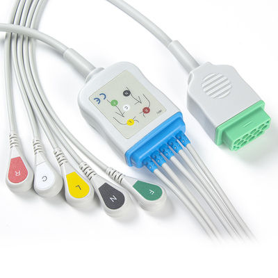 GE Marquette CBM-05NA-10AS-0001 ECGのケーブルおよびリード線5の鉛IECのスナップ11pinのコネクターECGケーブル