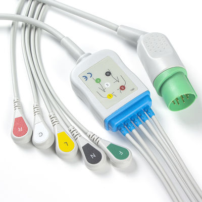 Nihon Kohden TEC-7631C ECGのケーブルおよびリード線11pinのコネクターECGは5つの鉛IECのスナップをケーブルで通信する