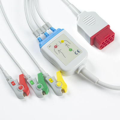 Bionet新しいBM3 BM5 ECGのケーブルおよびリード線12のピン コネクタECGは3つの鉛IECの横領者クリップをケーブルで通信する