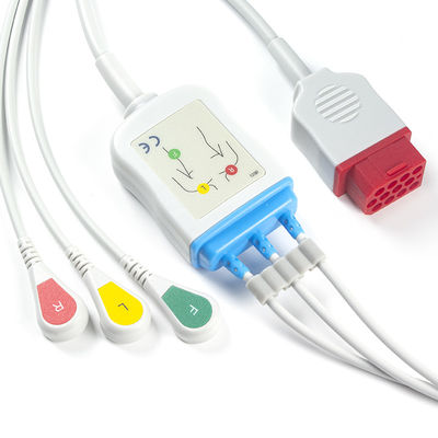 Bionetの新しいモデルBM3 BM5 ECGのケーブルおよびリード線はECGをケーブルで通信する3鉛IEC 12のピン コネクタを止める