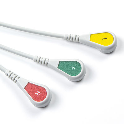 3Lead IEC スナップのためのヘリッジ互換性直結ECGケーブルとリードワイヤ