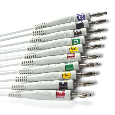 Mortara 60-00180-01の60-00181-01 Q圧力EKGケーブルおよびリード線12 Pin IECのバナナ4.0