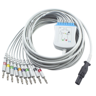 Mortara 60-00180-01の60-00181-01 Q圧力EKGケーブルおよびリード線12 Pin IECのバナナ4.0