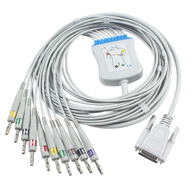 Nihon Kohden Ekgのトランク ケーブルBA-902D ECG-FD07 ECG-9010Kのリード線15 Pin IECのバナナ4.0