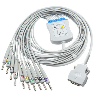 Mortara ELI 100、ELI 200のELI 50のバナナ4.0のためのダイレクト接続EKGケーブル9293-021-50 ECGケーブル
