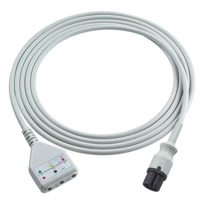 AAMI 6Pin ECG トランクケーブル エダン・ディンスタイル 3リードケーブル 1.30M