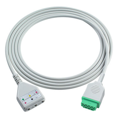 GE ECG トランクケーブル ディンスタイル 3リードリードワイヤーケーブル 1.30M