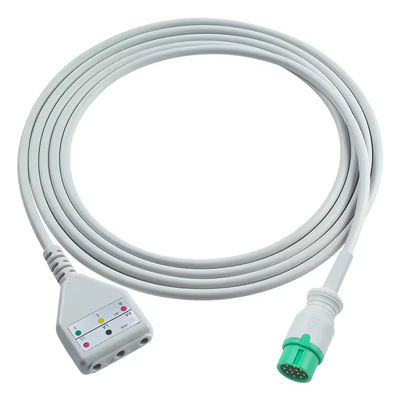 コメン 12ピン ECG トランクケーブル コメン ユーロスタイル 3リードケーブル 1.30M