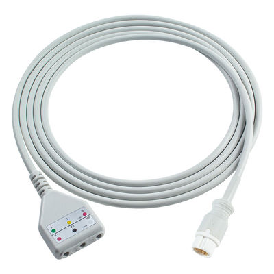 PH 12Pin ECG トランクケーブル Phil-ips Din Style 3リードケーブル 1.30M
