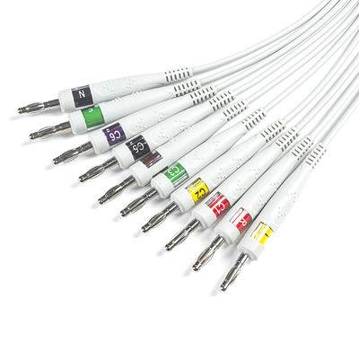 GE AM4,AM5,CASE 12,CASE 15,CASE 16,CENTRA MAC12のための合致性のあるGE ECG診断ケーブル 10Lead IEC バナナ