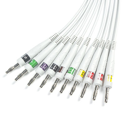 GE AM4,AM5,CASE 12,CASE 15,CASE 16,CENTRA MAC12のための合致性のあるGE ECG診断ケーブル 10Lead IEC バナナ