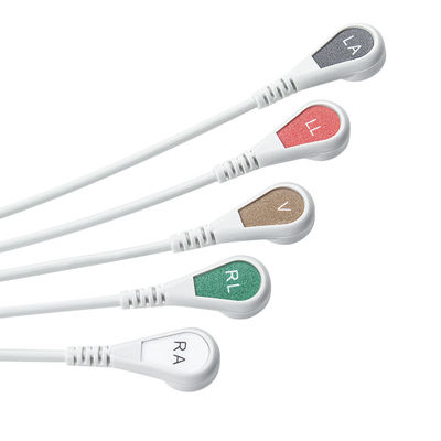 グレー 互換性 IVY 5Lead ECGケーブル AHA スナップ 1m 3.0直径