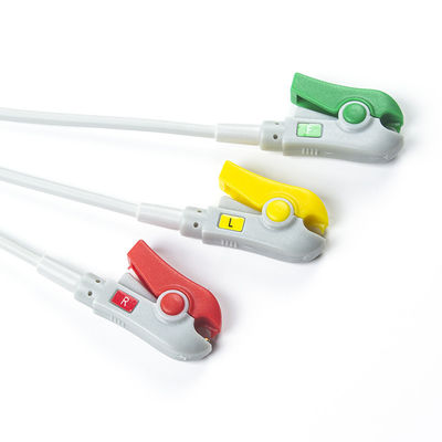 1m3.0直径 半完成式 ECGケーブル 3Lead IEC Grabber 接続器なし 24ヶ月間保存可能