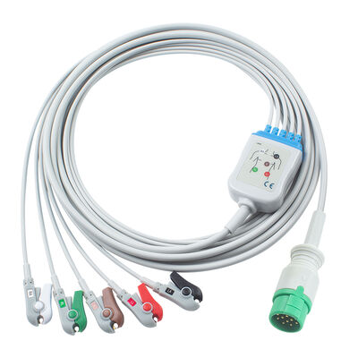 Emtel Fx2000 ECGケーブルとリードワイヤー 12ピンのコネクタ ECGケーブル 3 5リード IEC AHA スナップグリッバークリップ
