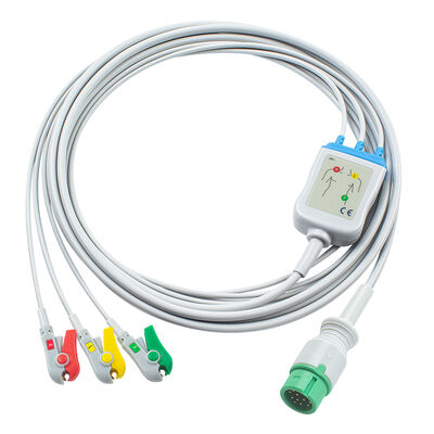 Ecomed ECGケーブルおよびリード線 12ピンコネクタ ECGケーブル 3 5リード IEC AHA スナップグラバークリップ