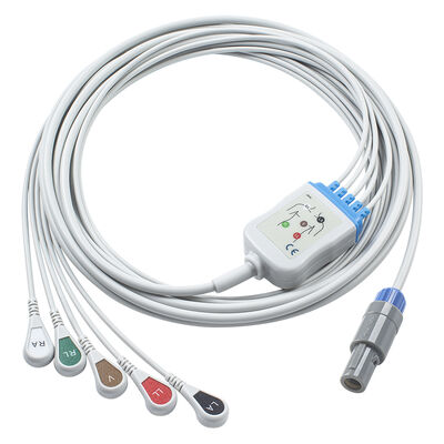 Epsilon Lemo 6ピン ECGケーブルおよびリード線 ECGケーブル 3 5リード IEC AHA スナップグラバークリップ