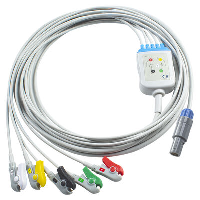 Epsilon Lemo 6ピン ECGケーブルおよびリード線 ECGケーブル 3 5リード IEC AHA スナップグラバークリップ