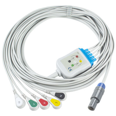 Epsilon Lemo 6ピン ECGケーブルおよびリード線 ECGケーブル 3 5リード IEC AHA スナップグラバークリップ