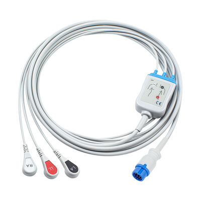 カーディオアイドCA360-Bデフィブリレーター 12Pin ECG EKGケーブルとリードワイヤー 3Lead