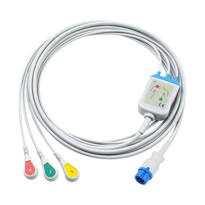 カーディオアイドCA360-Bデフィブリレーター 12Pin ECG EKGケーブルとリードワイヤー 3Lead