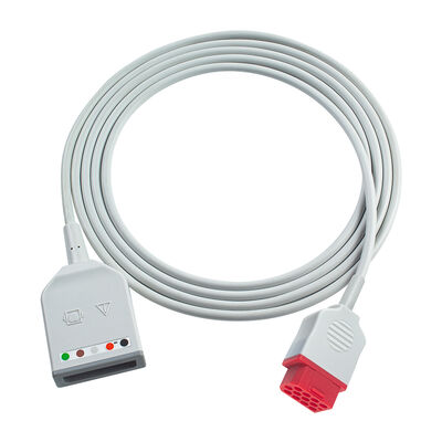 Bionet 12ピン BM3 BM5 3/5リード ECG トランクアダプターケーブル ユーロスタイル Drager ECG 延長ケーブル付き