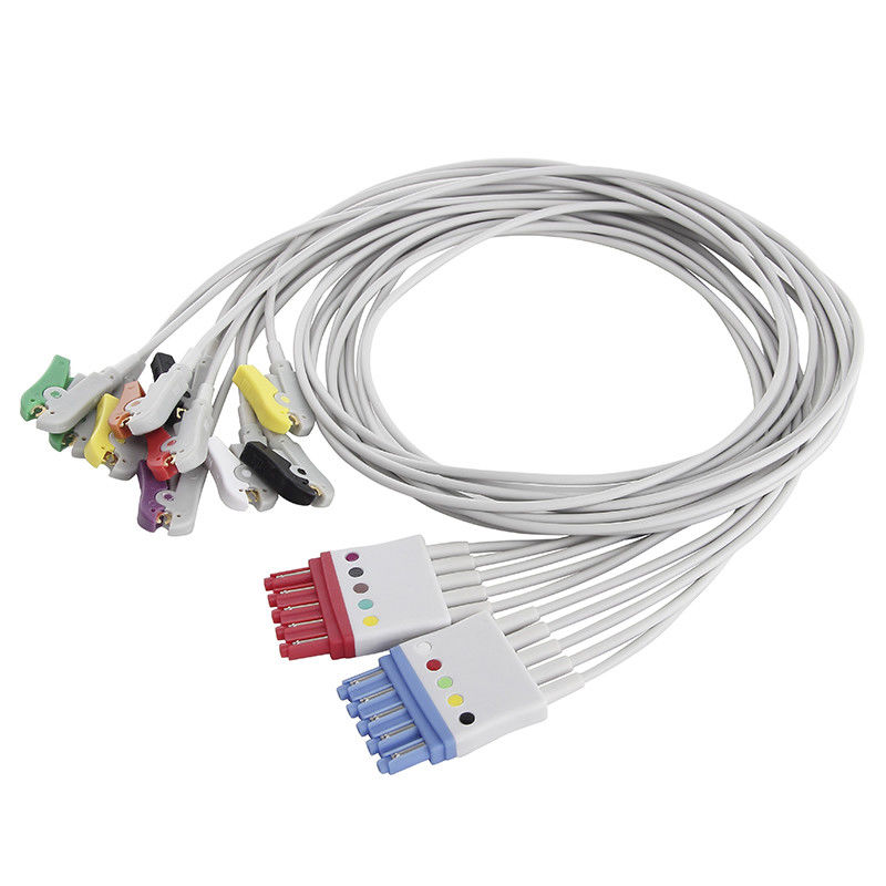 OEM ECGのリード線のフィリップス5+5 IEC 4.0のバナナ4は6鉛EKGの導線を導く