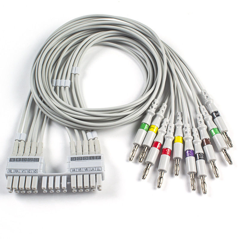 Mortara ECGのリード線9293-041-50の9293-046-60本のIEC 4.0のバナナEKGのリード線