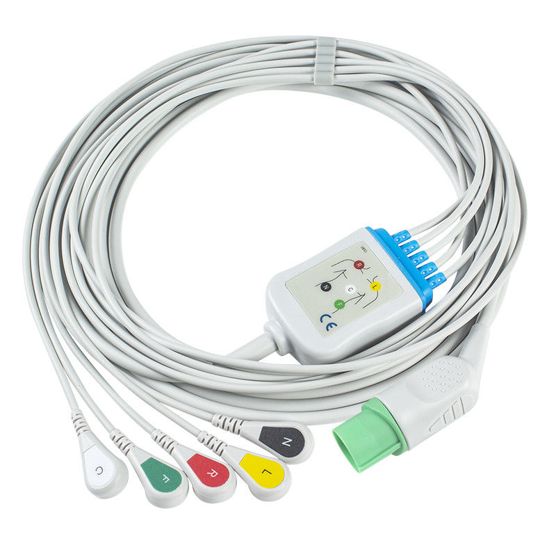 Nihon Kohden TEC-7631C ECGのケーブルおよびリード線11pinのコネクターECGは5つの鉛IECのスナップをケーブルで通信する