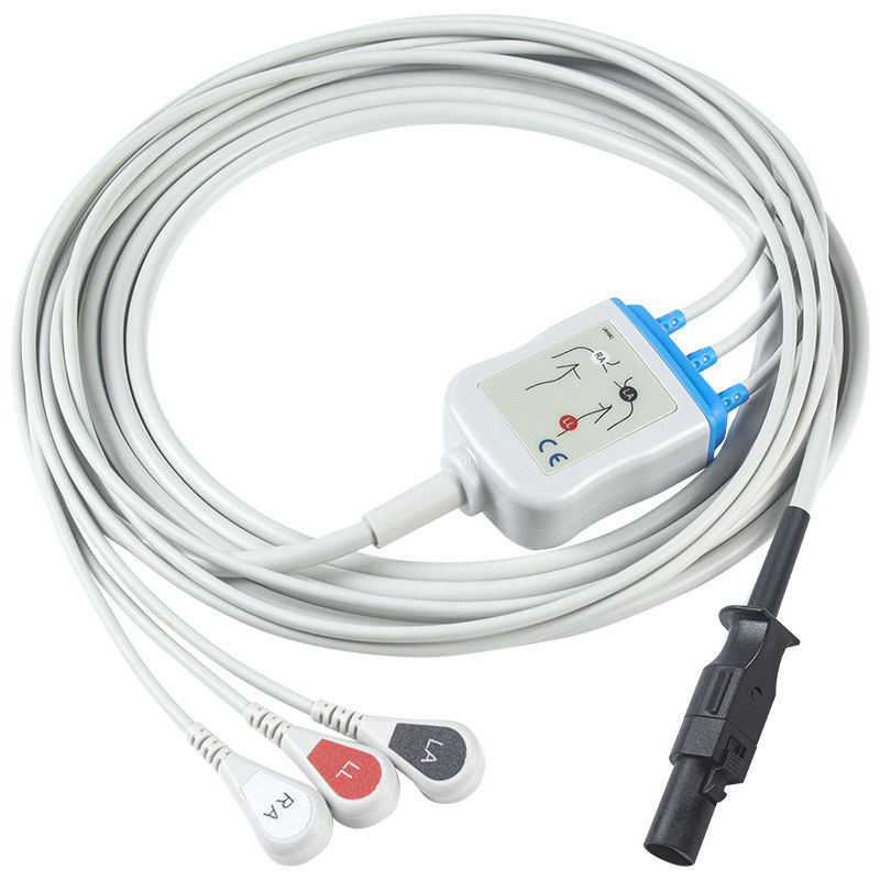 ウェルチ・アリンに対応するAha Iec ECGケーブル 008-0880-00 3リードAha スナップ