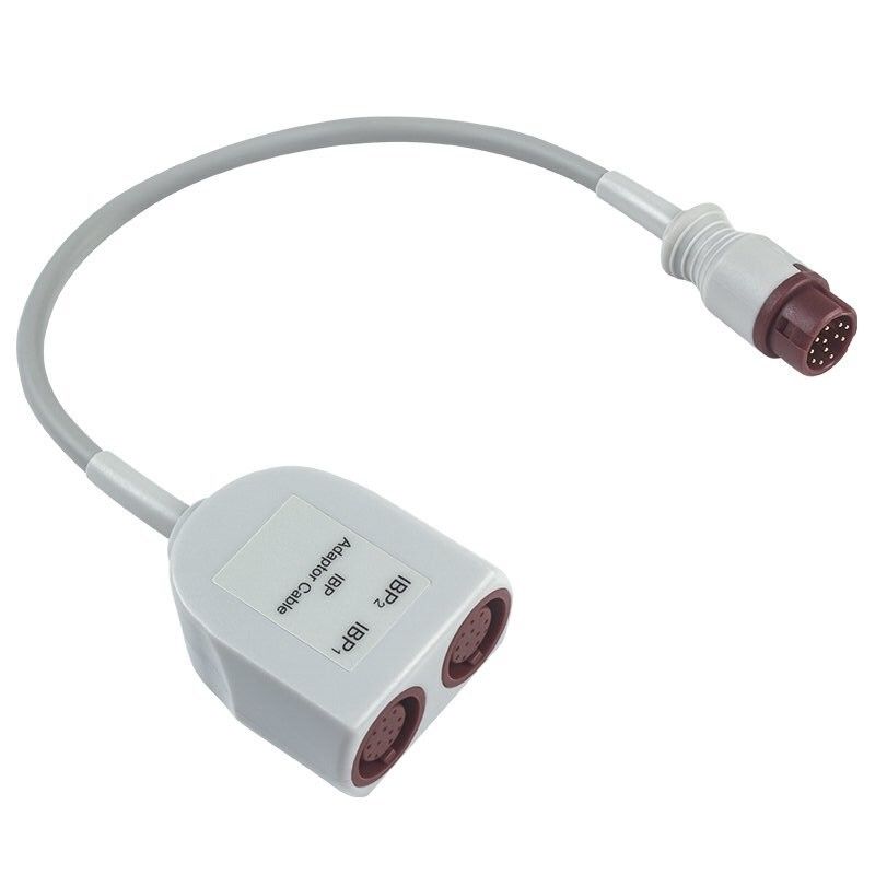 P-Hilips 双 IBP アダプターケーブル 12 ピンのコネクタ,0.3 メートル長,医療用 TPU 材料