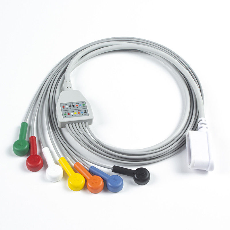 リードワイヤセット 7 リードワイヤ ECG GE SEER 1000 3チャネル IEC スナップ GE SEER 1000 に対応