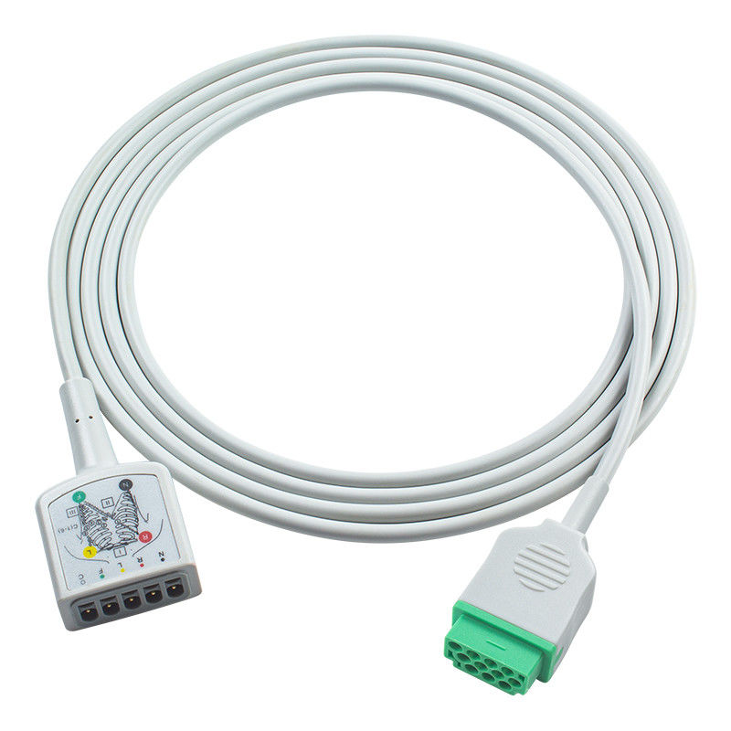 GE マルケット 11Pin 5Lead ECG トランクアダプターケーブル 1553AAO 120 250cx 259cx Vivid S6 ECG拡張ケーブル ユーロスタイル