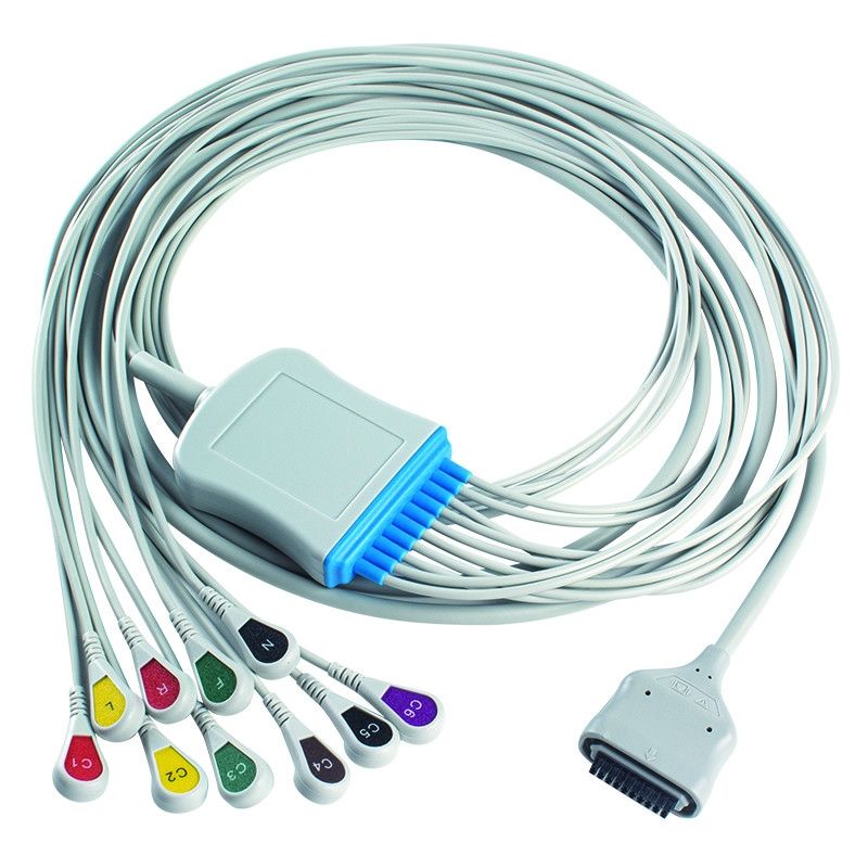 EDAN Dx12 10Lead ECG ホルターケーブルスナップ 2.2M トランクケーブルとリードワイヤ 長さ 0.8/1.2M