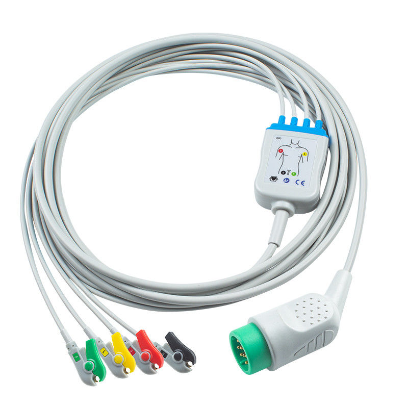 スナップ/ピンチ 患者の端 4 メドトロニックライフパック 20e AHA/IEC カラーコード用のリードECGケーブル