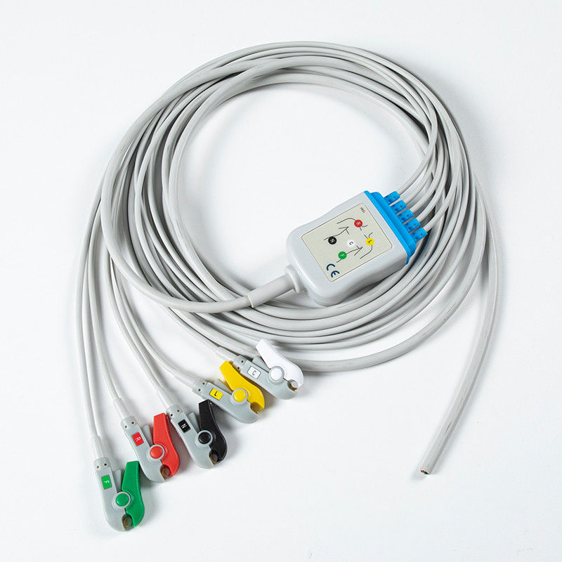 コンネクタなしの半完成ECGケーブル 5Lead ECG Grabber IEC 2.5m 5.0直径