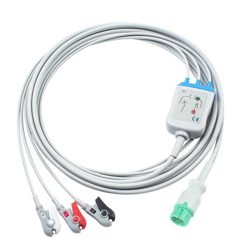 Yonker IE12 E12 E12S 9Pin マルチパラメータ モニター ECG ケーブル 6Pin ECG ケーブルとリード線