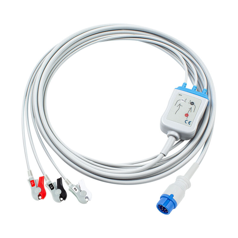 カーディオアイドCA360-Bデフィブリレーター 12Pin ECG EKGケーブルとリードワイヤー 3Lead