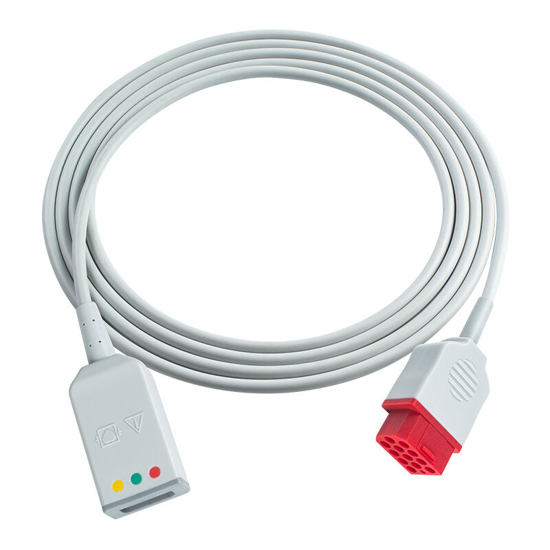 Bionet 12ピン BM3 BM5 3/5リード ECG トランクアダプターケーブル ユーロスタイル Drager ECG 延長ケーブル付き