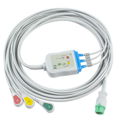 Nihon Kohden ECGのケーブルおよびリード線CB-72353P 11pin OEC-6102AのコネクターECGは3つの鉛IECのスナップをケーブルで通信する